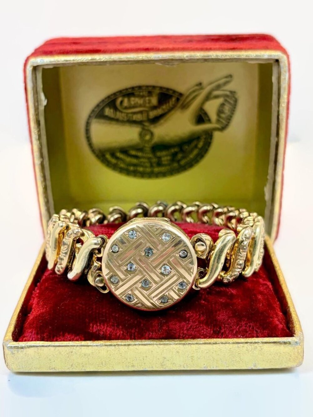 Sweetheart Bracelet, RARE Locket, Expansion Bracelet, French Paste, Antique